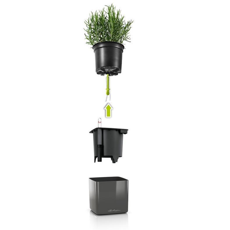 Lechuza CUBE Glossy 14 Self Watering Plant Pot - Image 4