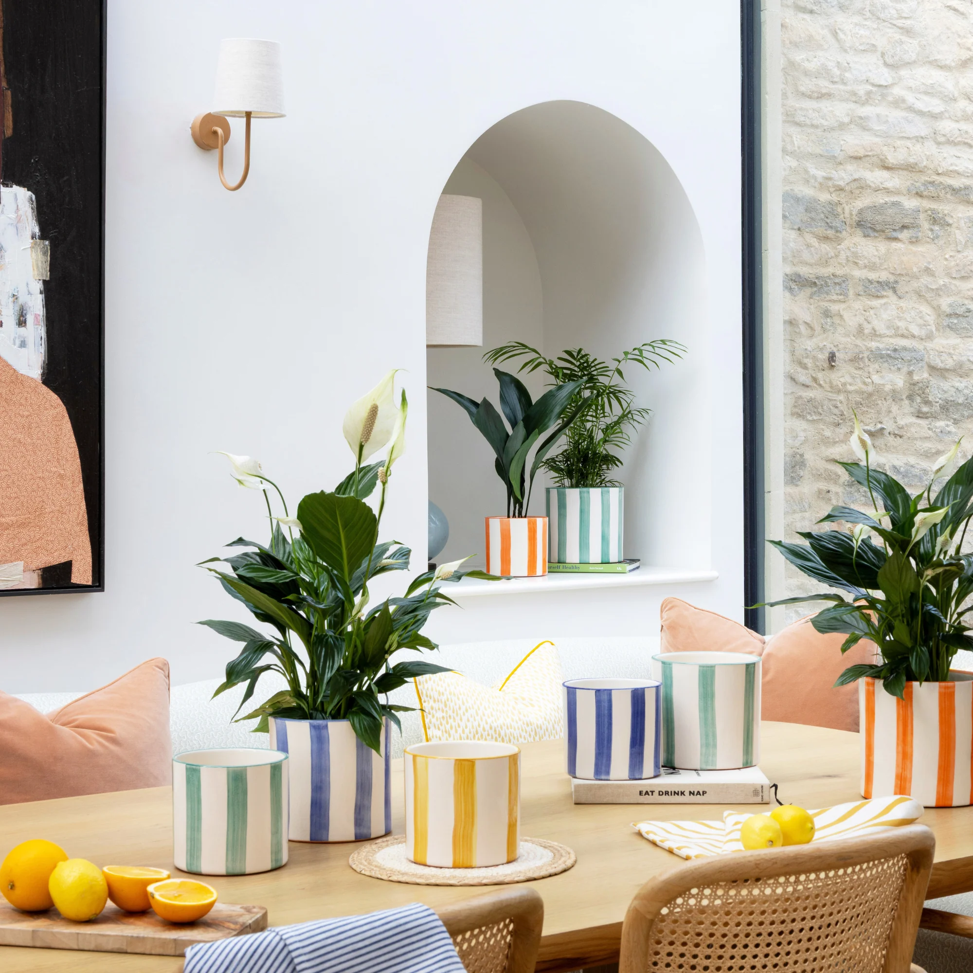 Paros Orange Stripe Pot - Image 4